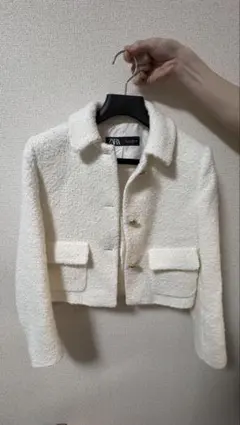 ZARA ジャケット　ツイード　ホワイト