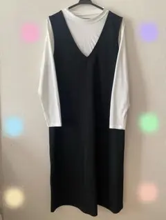 西松屋 エルフィンドール マタニティ Vネックジャンパースカート セット M〜L