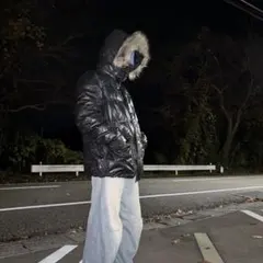 uniqlo（old）00s ファーダウンジャケット 光沢 y2k opium