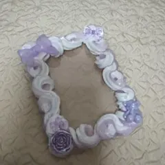 ホイップデコ トレカケース 硬質ケース B8 リボン くま　紫×白