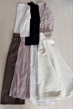 【美品】くすみ系　コーデ売り　ホワイト　フェミニン系　まとめ売り　7点
