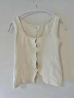 THE SHISHIKUI シシクイ カットアウトタンクトップ 白のサムネイル