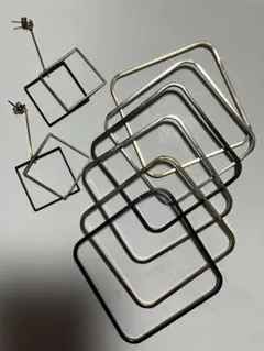 スクエア　アクセサリー　バングル　ピアス　セット