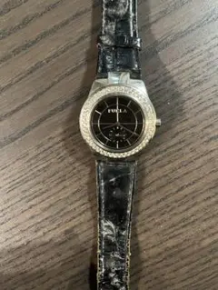FURLA ブラックレザー 腕時計