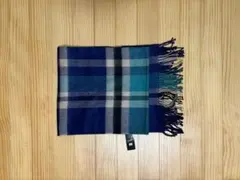 青系チェック柄マフラー