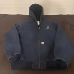 Carhartt アクティブジャケット NAVY 希少 企業ロゴ usa製