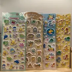 海外正規品ポケモン 立体 プクプクシール ぷっくり クッション 4枚セット B①