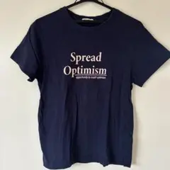 SHINY RIPPLE ロゴプリント 半袖Tシャツ ネイビー
