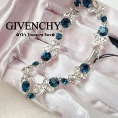 B990/GIVENCHY/シルバーxネイビー/バタフライ ブレスレット