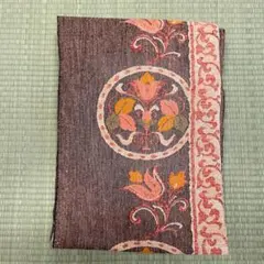 名古屋帯 帯 正絹 更紗調文様 茶系 カジュアル 0217-35-C1