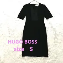 HUGO BOSS ブラック 半袖 ひざ丈ワンピース　#Sサイズ　#ワンピースのサムネイル