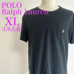 ポロ ラルフローレン 黒Tシャツ XL 胸ポニー刺繍入り 定番人気モデル