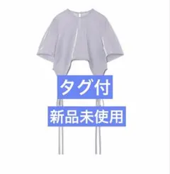 新品　Lame Jersey Cropped Sheer Top パープルのサムネイル