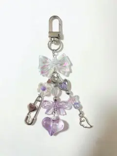 ビーズキーホルダー ハンドメイド コレクトブック 推し活 パープル 韓国 y2k