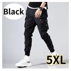 【新品】ジョガーパンツ 5XL カーゴパンツ ブラック 黒