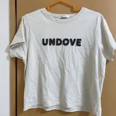 【UNDOVE】綿１００％ツイードロゴショート丈Ｔシャツ　ホワイト系