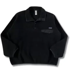 美品 12's Patagonia ブラック シンチラ フリース スナップT