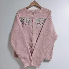 Samansa Mos2 サマンサモスモス×マカベアリス 刺繍ニットカーディガン