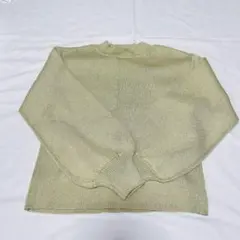 【匿名】長袖ニットセーター　ライトグリーン　ラメ