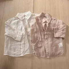 petit main シースルー　シアー　長袖シャツ 2枚セット 80-90 S