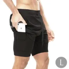 トレーニングパンツ ショートパンツ メンズ 短パン ランニングパンツ ジム L