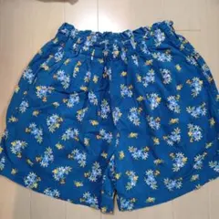 花柄ハーフパンツ 100cm 青