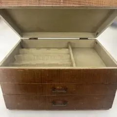 小）時代品 手提金庫箱 木製鉄金具 古民具 骨董 - メルカリ