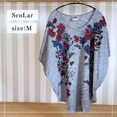 SI3 スカラー 半袖 ドルマン 大きめ 花柄 蝶 ネコ ScoLarのサムネイル