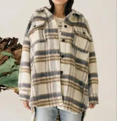 シャギーチェックシャツジャケット