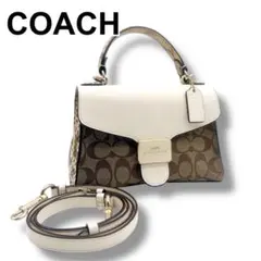 F*u様 良品 COACH コーチ PVC×レザー シグネチャー 2WAY ハン