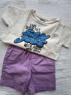 プリントTシャツとショートパンツセット