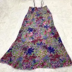 【Africa taro】アフリカタロウ キャミワンピース ロング丈 花柄 総柄