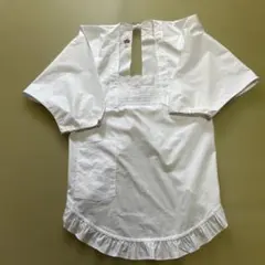 MSD 白割烹着 80cm 綿100% レース装飾　昭和レトロ