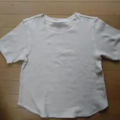 UNIQLO ワッフルクルーネックT 半袖 ベージュ M