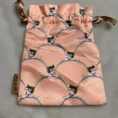 新品　未使用　PAUL & JOE ポール&ジョー　巾着 ポーチ 猫柄 ピンクのサムネイル
