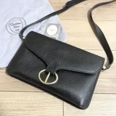 美品/クリスチャンディオール　ショルダーバッグ　ヴィンテージ　ブラック　レザーのサムネイル