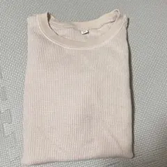 UNIQLO ユニクロ ラベンダー クルーネック ワッフルＴシャツ 長袖 M
