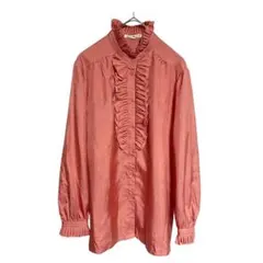 【Hokin Blouse】イトキン 昭和レトロ ヴィンテージフリルブラウスのサムネイル
