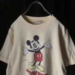 当時物 90s Disney ミッキーマウス Tシャツ 希少 イエロー レトロのサムネイル