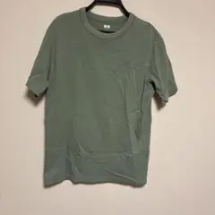 ユニクロクルーネックTシャツ　カーキ