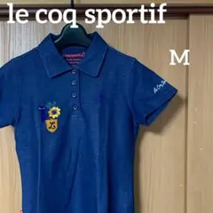 ルコックスポルティフ　ゴルフ　ポロシャツ　レディース　M 紺色　ストレッチ素材