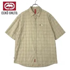 ecko unltd エコー 半袖チェックシャツ XXL ベージュ Y2Kのサムネイル