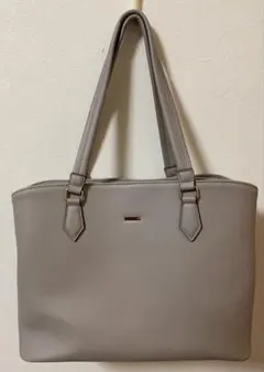 【美品】グレー ベージュ　グレージュ　トート　ビジネスバッグ　オフィスカジュアル