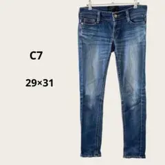 C7 デニムパンツ ジーンズ ブルー 29×31 スキニー 細身 カジュアル