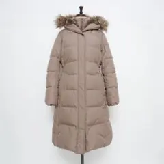 ユニクロ ロングダウンコート ファーフード付 グレージュ サイズM*LD1467