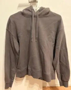 グレー フード付き カジュアルパーカー