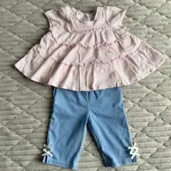 【美品】petit main 90サイズ上下