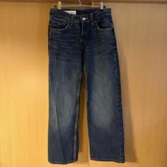 ZARA ワイドレッグローライズデニムパンツ ネイビーブルー　Y2K 5号のサムネイル