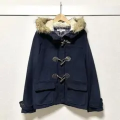 キューティーブロンド ダッフルコート フェイクファー L 紺 アウター ネイビー