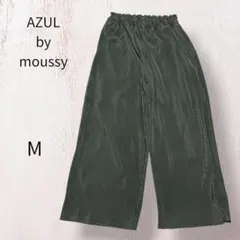 AZUL by moussy 플리츠 와이드 팬츠 M 블랙 허리 고무